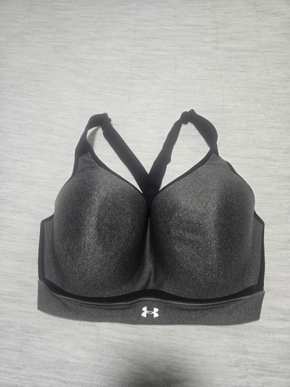 Under Armour Women's Charcoal Gray Molded Sports Bra with Logo - Picture 9 of 10